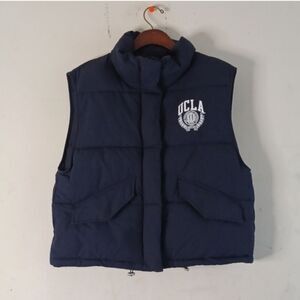 UCLA H&M Navy Blue Puffer Vest
